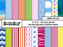 Under the Sea Digital Papers, scrapbook backgrounds designs Product Image 2