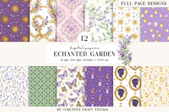 Echanted Garden Digital Paper, background design scrapbook Product Image 2