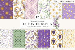 Enchanted Garden Digital Paper, background design scrapbook Product Image 1