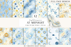 Fairytale Princess Digital Papers, watercolor illustrations Product Image 1