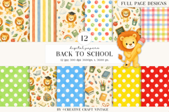 Back To School Digital Papers, watercolor scrapbook designs Product Image 1