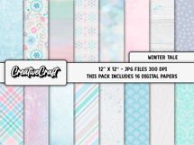 Frozen Inspired Digital Papers, scrapbooking papers designs Product Image 2