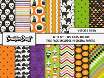 Halloween Digital Paper and Clipart png, halloween clipart Product Image 2