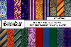 Wizard Magic School Digital Paper, magic school illustration Product Image 2