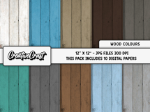 Colored Wood Digital Papers, scrapbook backgrounds designs Product Image 2