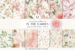 Garden Flowers Seamless Patterns, vintage scrapbooking Product Image 1