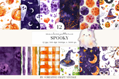 Halloween Seamless Patterns, watercolor digital papers Product Image 2