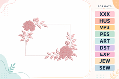 Floral Rectangle Frame Embroidery Design Product Image 1