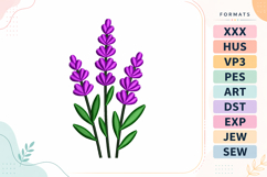 Lavender Floral Bouquet Wildflower Embroidery Design Product Image 1