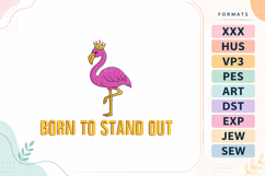 Flamingo Summer Quote Embroidery Design Product Image 1