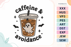 Ghost Coffee Halloween Drink Embroidery Design Product Image 1