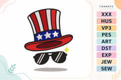4th of July Patriotic Sunglasses Embroidery Design Product Image 1