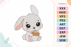 Autumn Bunny Treat Embroidery Design Product Image 1