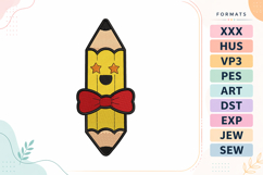 Cute Pencil Back To School Embroidery Design Product Image 1