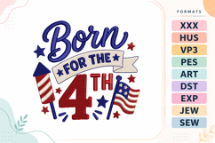 Born for the 4th of July Quote Embroidery Design Product Image 1