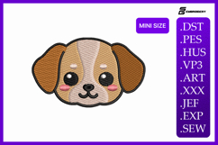 Cute Dog Face Mini Size Embroidery Design Product Image 1
