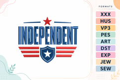 Patriotic 4th of July Quote Embroidery Design Product Image 1