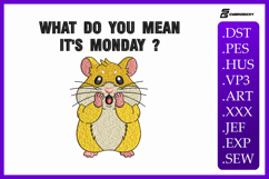 Funny Hamster Animal Quote Embroidery Design Product Image 1