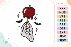 Halloween Skeleton Candy Apple Embroidery Design Product Image 1