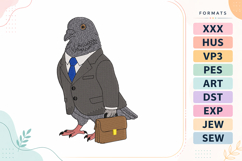 Business Pigeon Bird Embroidery Design Product Image 1