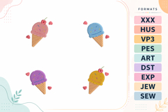 Ice Cream Summer Frame Embroidery Design Product Image 1