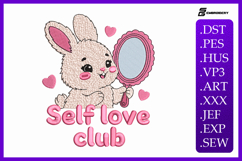 Kawaii Bunny Animal Quote Embroidery Design Product Image 1