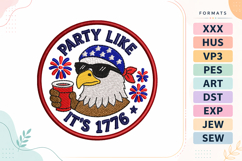Party Eagle 4th of July Patch Embroidery Design Product Image 1