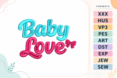 Baby Love Cute Quote Embroidery Design Product Image 1