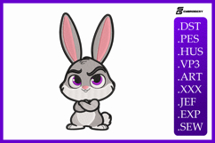 Cute Baby Kawaii Bunny Embroidery Design Product Image 1