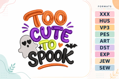 Cute Halloween Slogan Embroidery Design Product Image 1
