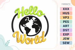Hello World Baby Quote Embroidery Design Product Image 1
