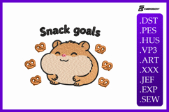 Cute Hamster Animal Quote Embroidery Design Product Image 1