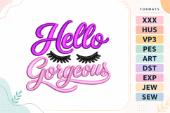 Hello Gorgeous Baby Quote Embroidery Design Product Image 1