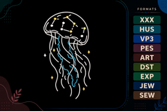 Jellyfish Ocean Summer Sea Embroidery Design Product Image 1