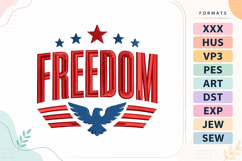 Freedom Patriotic 4th of July Quote Embroidery Design Product Image 1