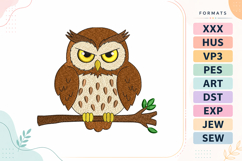 Cute Owl Bird Embroidery Design Product Image 1