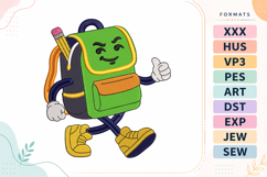 Cute Backpack Back To School Embroidery Design Product Image 1