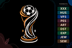 World Soccer Cup Trophy Sport Embroidery Design Product Image 1