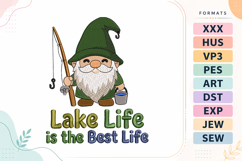 Summer Fisherman Gnome Embroidery Design Product Image 1