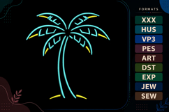 Palm Tree Summer Tropical Embroidery Design Product Image 1