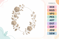 Floral Wreath Flowers Frame Embroidery Design Product Image 1