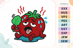 Funny Hot Strawberry Summer Embroidery Design Product Image 1