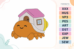 Cute Hermit Crab Embroidery Design Product Image 1