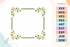 Floral Square Frame Embroidery Design Product Image 1