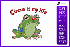 Funny Frog Animal Quote Embroidery Design Product Image 1