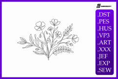 Wildflower Bouquet Embroidery Design Product Image 1