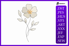 Elegant Single Flower Spring Embroidery Design Product Image 1