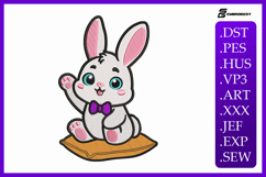 Kawaii Cute Baby Bunny Embroidery Design Product Image 1
