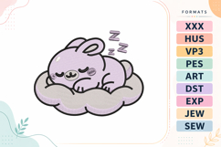 Sleeping Bunny Baby Animals Embroidery Design Product Image 1
