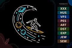 Space Surfer Summer Embroidery Design Product Image 1